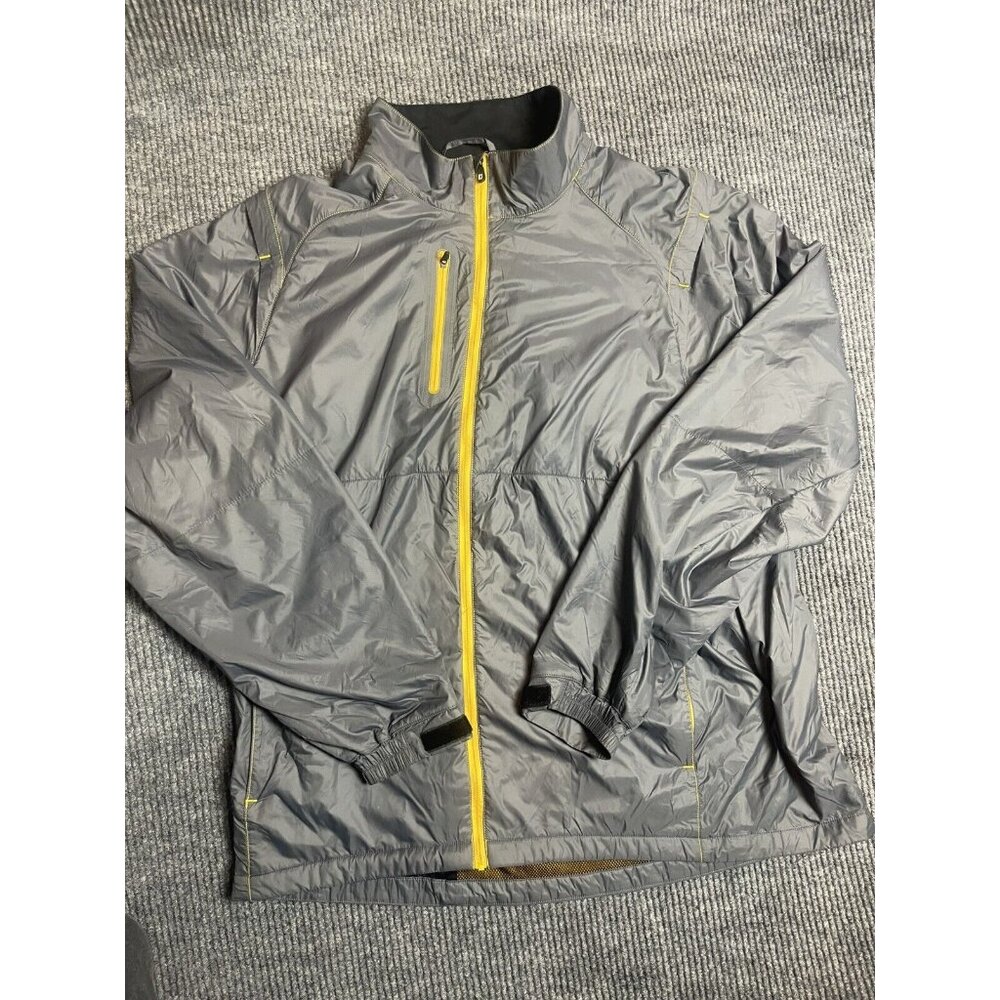 Footjoy Jacket XXL Golf Rain Windbreaker Lined Gray Mens Zip Pockets Vented FJ